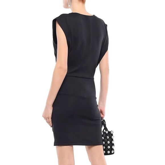 IRO Pearls Twist-Front Ponte Knot Mini Cap Sleeve Bodycon Dress - Picture 4 of 9